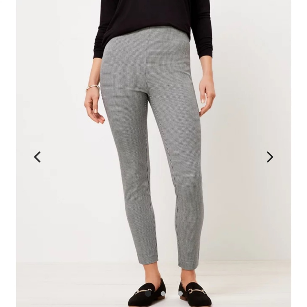 Loft high waist puppy tooth skinny pants with side zip